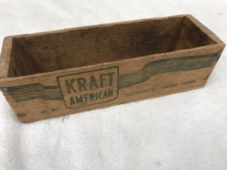 Vintage Antique Kraft Wooden Cheese Box - 2 Lb Size