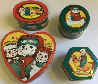 Vintage Raggedy Ann & Andy Tins Set Of 4 Different Shapes & Designs from Target 2