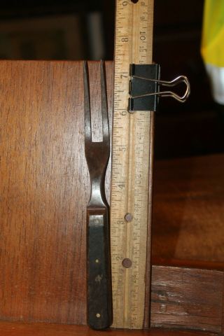 Antique Civil War Era Cutlery Table Fork Wood Handle 2 Tine
