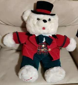 Christmas Teddy Bear Plush 20 " Stuffed Animal Tags 1993 Kmart