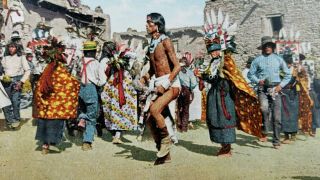 Rare Native American Indian Hopi Harvest Dance 1900s Postcard Great Colors