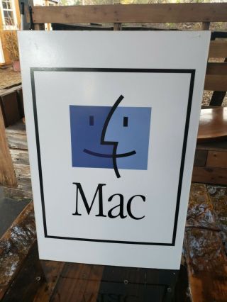 Rare Vintage Rare Apple Computer Mac Logo Store Display Sign Advertising