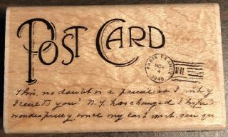Stampabilities Rubber Stamp Post Card Antique Romance Travel Cardmaking