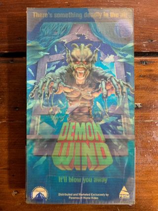 DEMON WIND VHS PRISM horror Sov Cult Rare Oop Hell Fog Rad Lenticular Cover 2