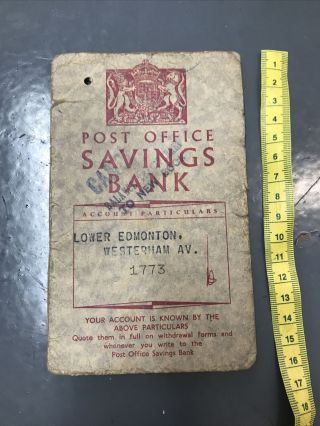 Post Office Savings Bank Book 1950s Full Of London Postmarks Rare