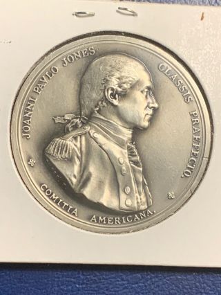 Antique Pewter Medal Joanni Pavlo Jones Classis Praefecto Comitia Americana