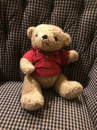 Polo Ralph Lauren Jointed Teddy Bear W/ Red Polo Shirt Stuffed Animal Toy 16 "