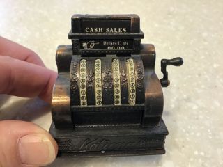 Miniature Vintage Die Cast Metal Antique Cash Register Pencil Sharpener