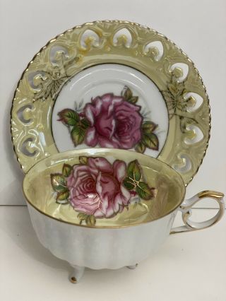 Vintage Lipper & Mann Royal Halsey Teacup & Saucer Lusterware