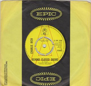 Charlie Rich Behind Closed Doors / A Sunday Kind Epic S Epc 1539 Rare Demo 1973