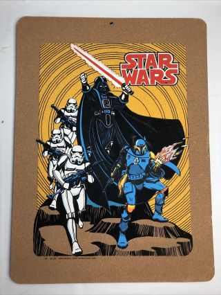 Vintage 1980 Star Wars Esb Manton Cork Bulletin Board Boba Fett Rare