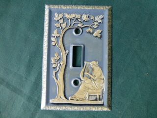 Vintage Wedgwood Type Lady With Harp Light Switch Cover Plate