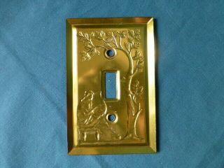 Vintage Wedgwood Type Lady With Harp Light Switch Cover Plate 2