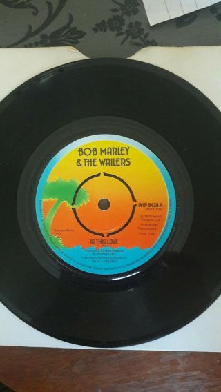 Bob Marley & The Wailers ‎– Is This Love 7 Inch Vinyl Rare – Wip 6420