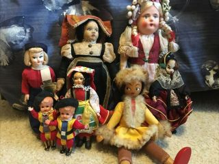 Vintage Magis Roma Lenci Style 7 1/2 Inches Felt Doll Italian Provincial