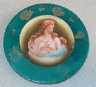 Antique Victoria Austria 9 3/4 " Risque Semi - Nude Lady Portrait Plate
