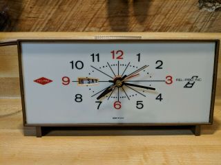 Vintage Ingraham Day Date Alarm Clock Fel - Pro Gaskets 34 - 424 Rare Clock