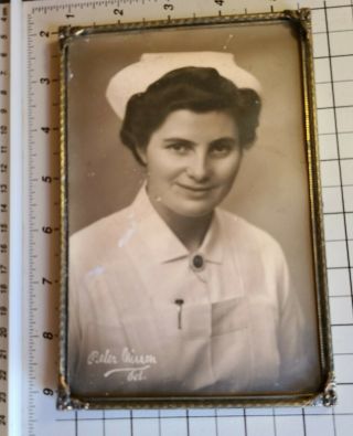 Vintage 5 X 7 Picture Frame W/ Picture Of Nurse
