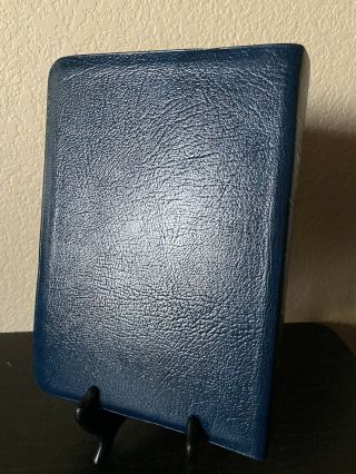 Vtg Rare BLUE The Ryrie Study Bible NAS Cowhide Bonded Leather Moody Press 1978 3