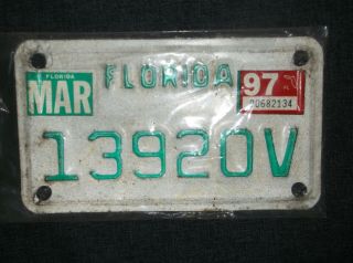 Antique Florida Motorcycle License Plate