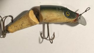 Vintage South Bend Jointed Pike Oreno Marked Obsolete Wood Lure 3