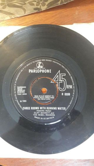 Cliff Bennett Three Rooms With Running Water 7 Inch Vinyl Rare R 5259