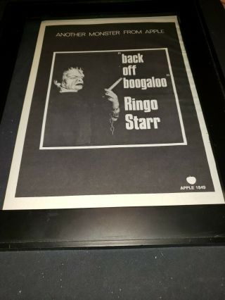 Ringo Starr Back Off Boogaloo Rare Apple Records Promo Poster Ad Framed