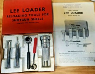 Rare Vintage Lee Loader 20 Ga.  2 3/4 " W/ Charge Table,  Instructions
