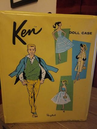 Vintage 1961 Mattel Ken Doll Play Case Ponytail Yellow