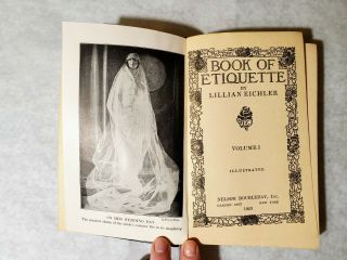 Antique BOOK OF ETIQUETTE by Lillian Eichler - Volume 1 Copyright 1923 3