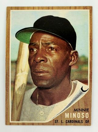 1962 Topps Baseball Minnie Minoso St.  Louis Cardinals 28 Rare Card Nm