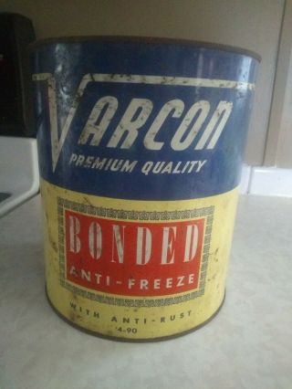 Rare ?vintage Varcon Premium Quality Anti Freeze 1 Gallon Can