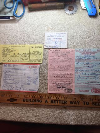Vintage Non Resident Fishing License Michigan,  Ohio,  Ontario,  Bounty Hunter,  Res.  Oh