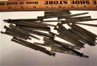 Antique Square Nails.  50 Nails.  3 In 2 1/2 In.  2in.  Long
