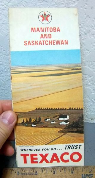 Vintage 1966 Texaco Manitoba & Saskatchewan Canada Road Map,  Retro Graphics