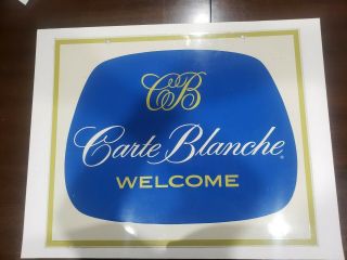 Rare Vintage 1960 Carte Blanche 2 - Sided Outdoor Credit Card Sign