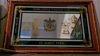 1977 Rare Newcastle United Vintage Mirror - League,  Cup,  Trophy Wins 22 " X 14 "