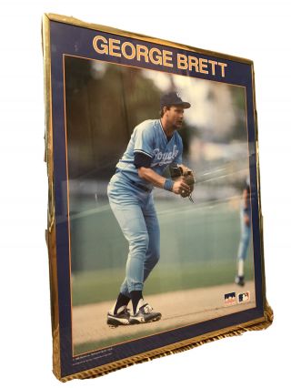 Rare Vintage 1988 Plastic Framed George Brett Kansas City Royals Baseball Poster