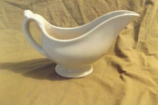 Antique Unsigned American? Ironstone Gravy Boat 3x5x9 " Crazing But Good