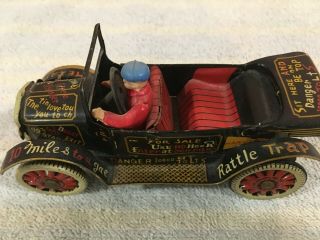 Rare Marx/lineman Friction Car Old Ford Jalopy With Driver