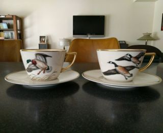4 Pc Rare Abercrombie & Fitch Canada Goose Mallard Duck Oversized Coffee Cups