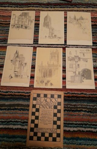 Rare Full Set 6 Oxford Postcards Series 51 A & C Black In Envelope