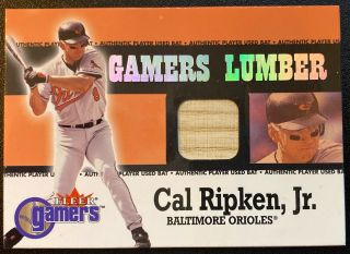 2000 Fleer Gamers Lumber Cal Ripken Jr Game Baseball Bat Relic Card Rare
