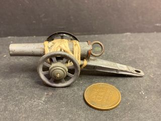 Antique Tin Toy Cannon,  Made In Germany,  Pea Shooter Spring Loaded
