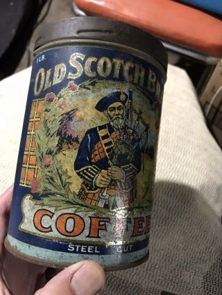 Rare Old Scotch Brand Coffee Tin Can,