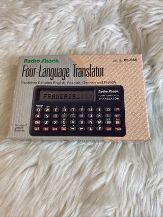 Radio Shack Four Language Translator 63 - 666 English Spanish German French Z1