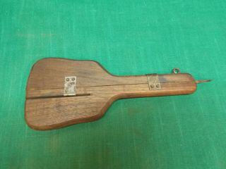 Vintage Wooden Wood Shuttle Sliding Needle Rug Weaving Hook Punch Tool Antique