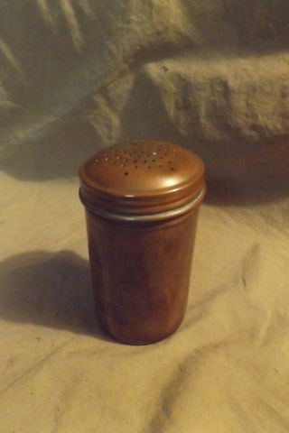 2.  75x4.  75 " Vintage Antique Copper Shaker Muffineer Tin Lined Charles R Ruegger