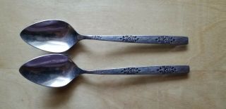 2 Antique Vintage Collectible Spoons,  6 " Oneida Profile Stainless Steel - Usa