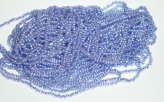 Vintage Czech Glass Seed Beads Clear Lavender Silver Lined 11/0 1 Full Hank